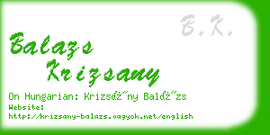 balazs krizsany business card